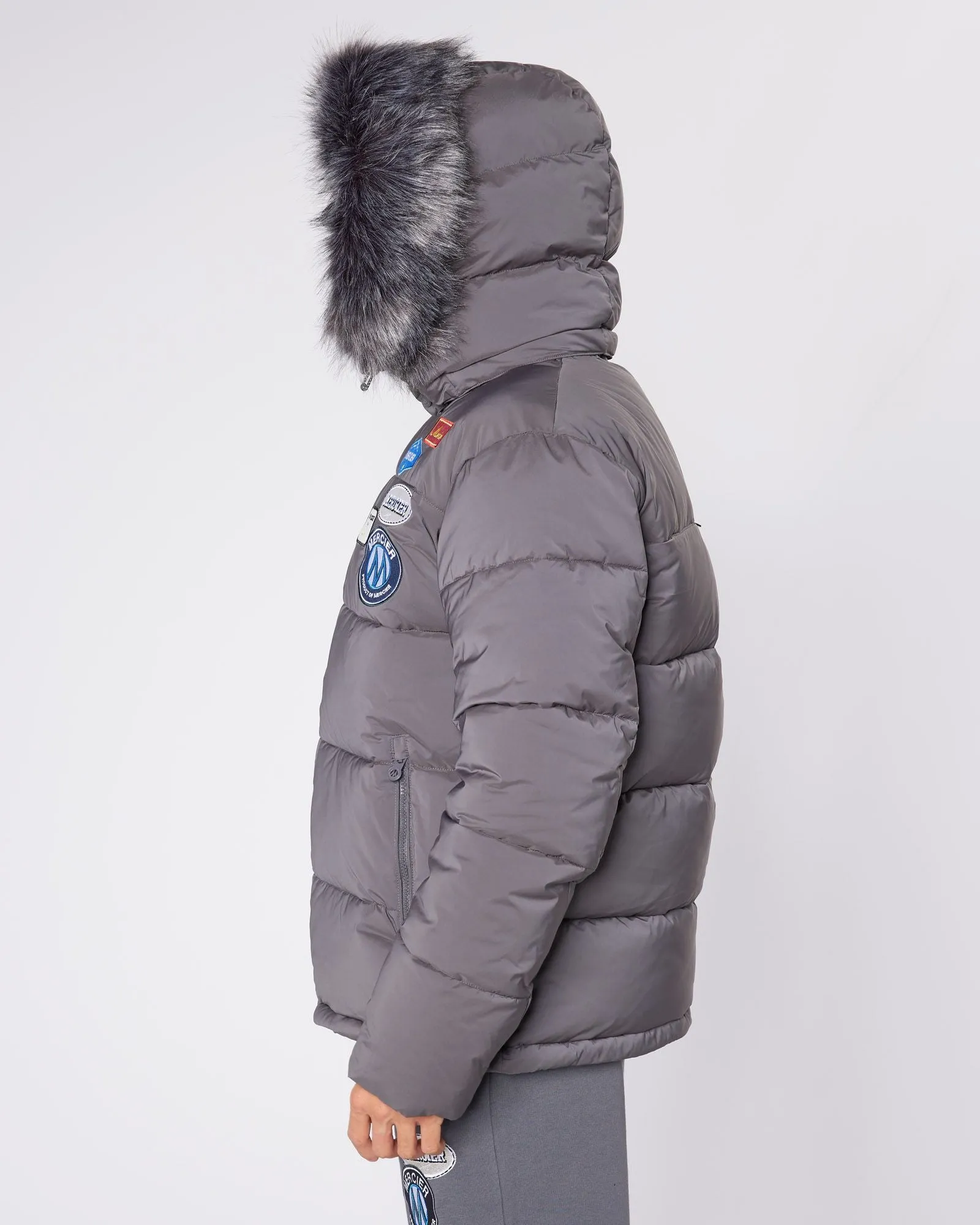 Grey OG Badge Puffer Jacket