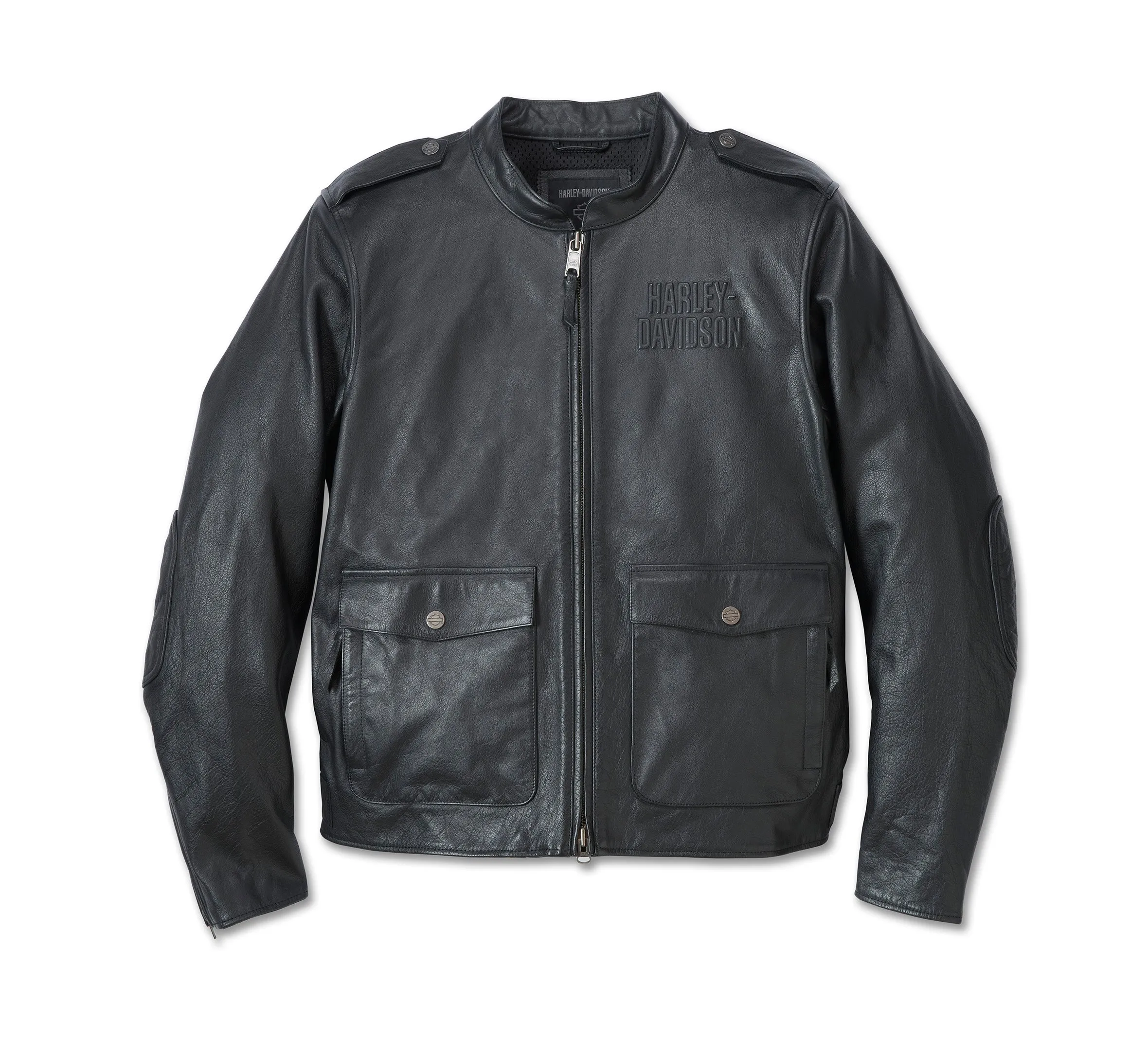 H-D Flex Layering System Captains Leather Jacket Outer Layer - Black