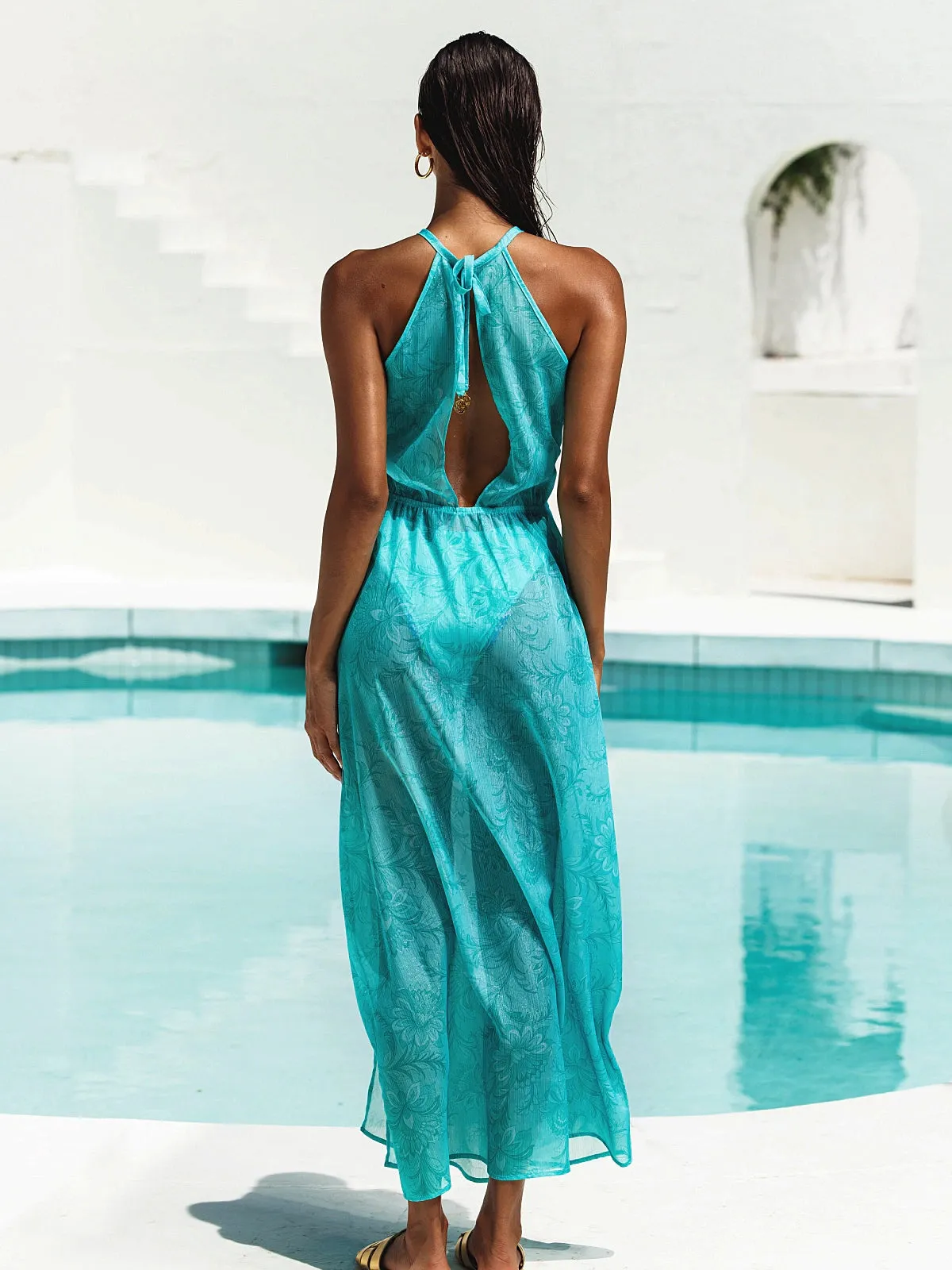 Halter Keyhole Maxi Dress