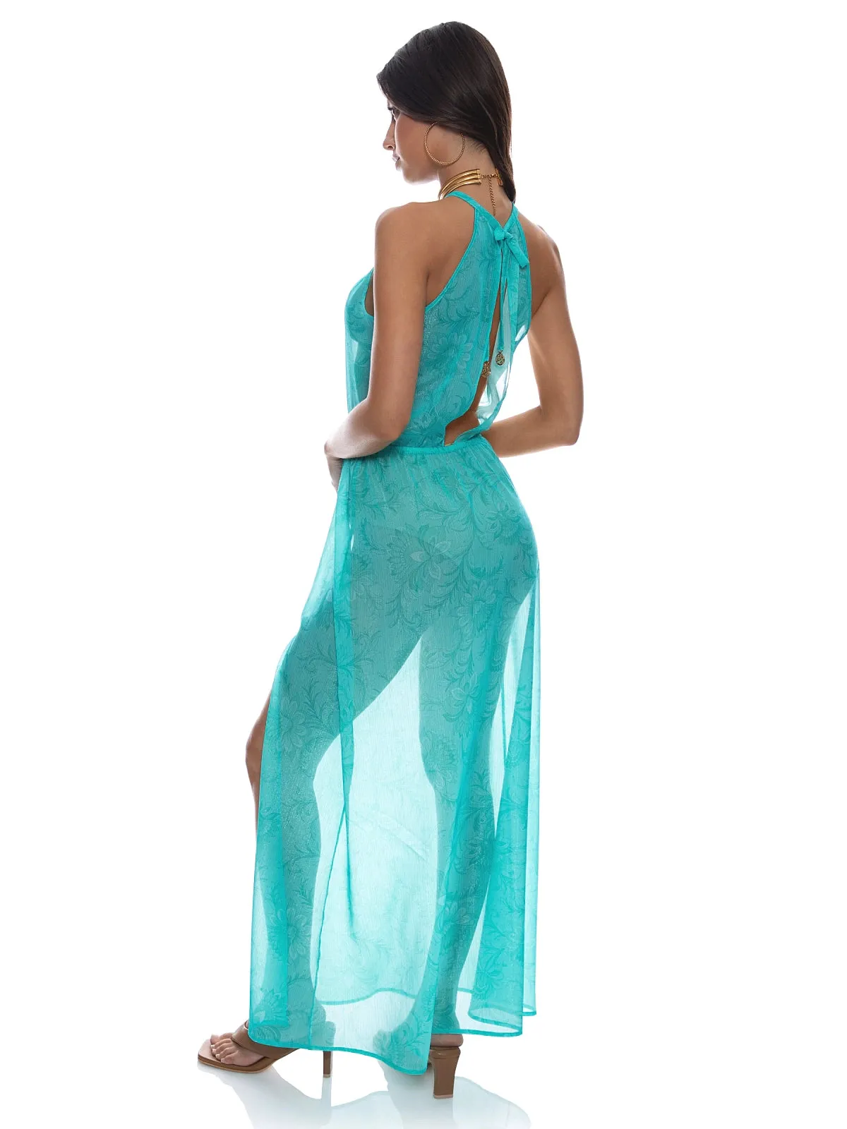 Halter Keyhole Maxi Dress