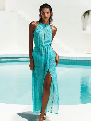Halter Keyhole Maxi Dress