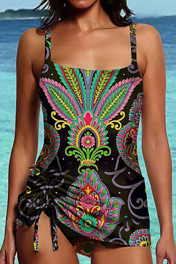 Halter Printed Two-piece Tankinis