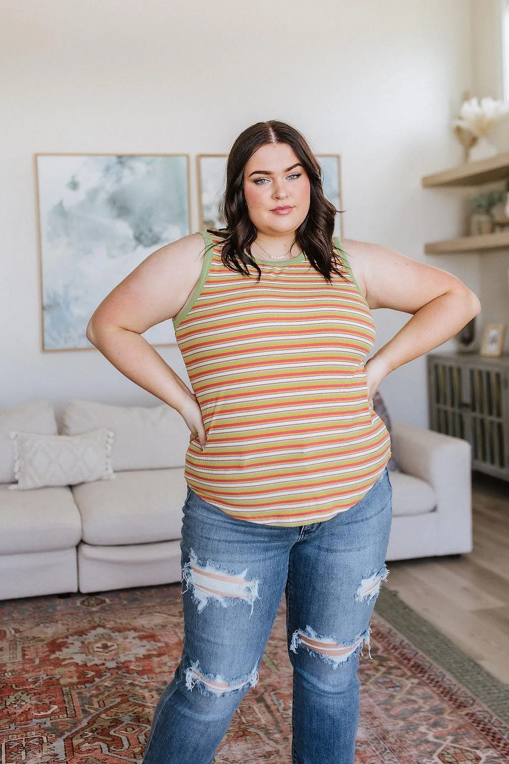 Hazel Blues® |  Now and Forever Striped Tank