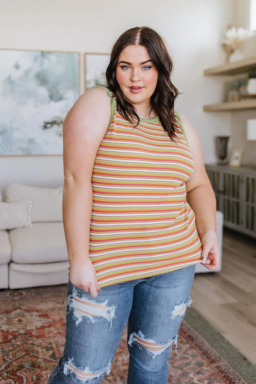 Hazel Blues® |  Now and Forever Striped Tank