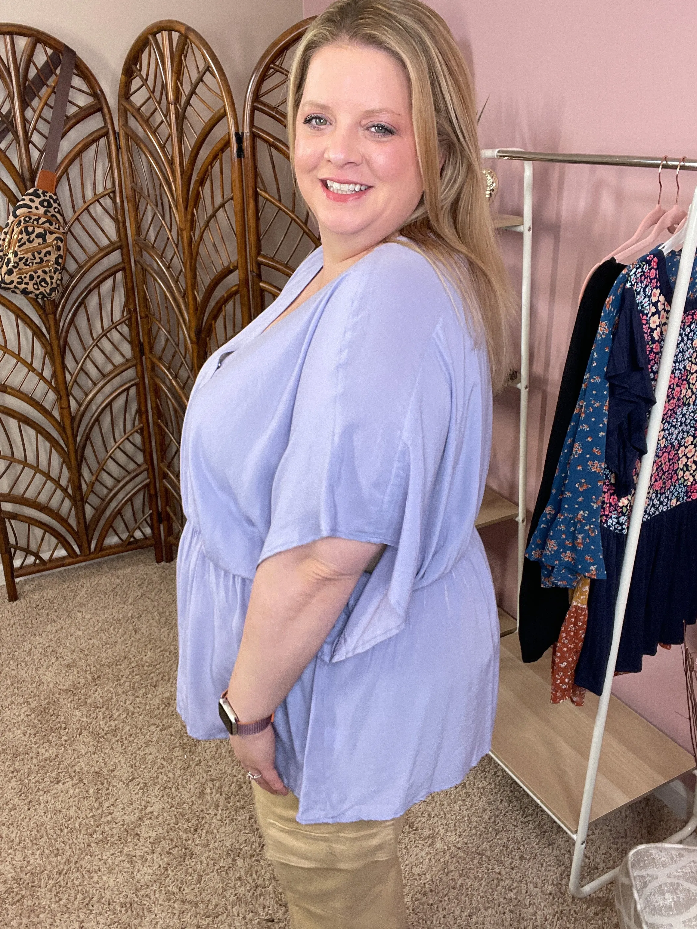 Hear All About It Peplum Top - Soft Lavender