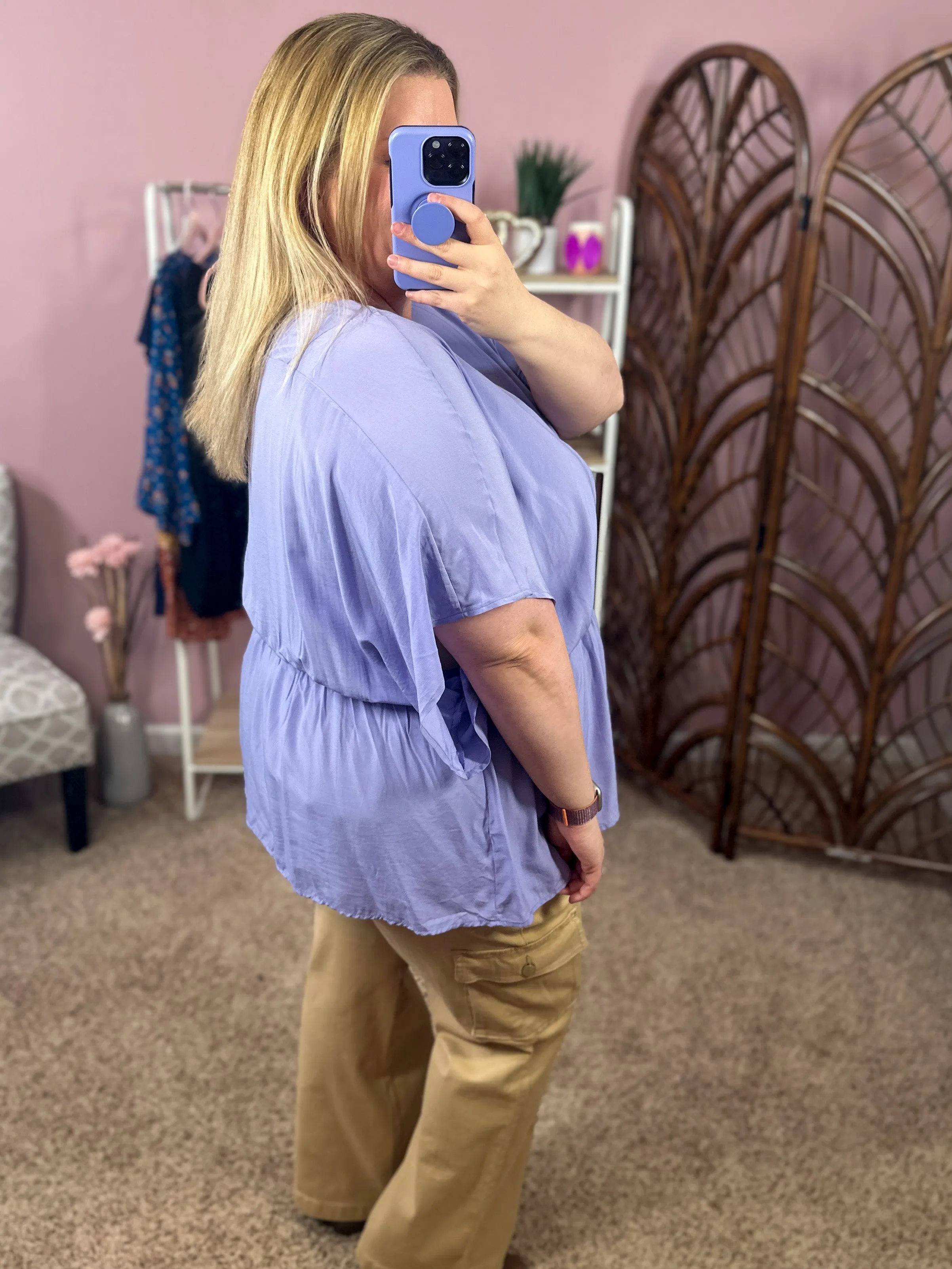 Hear All About It Peplum Top - Soft Lavender