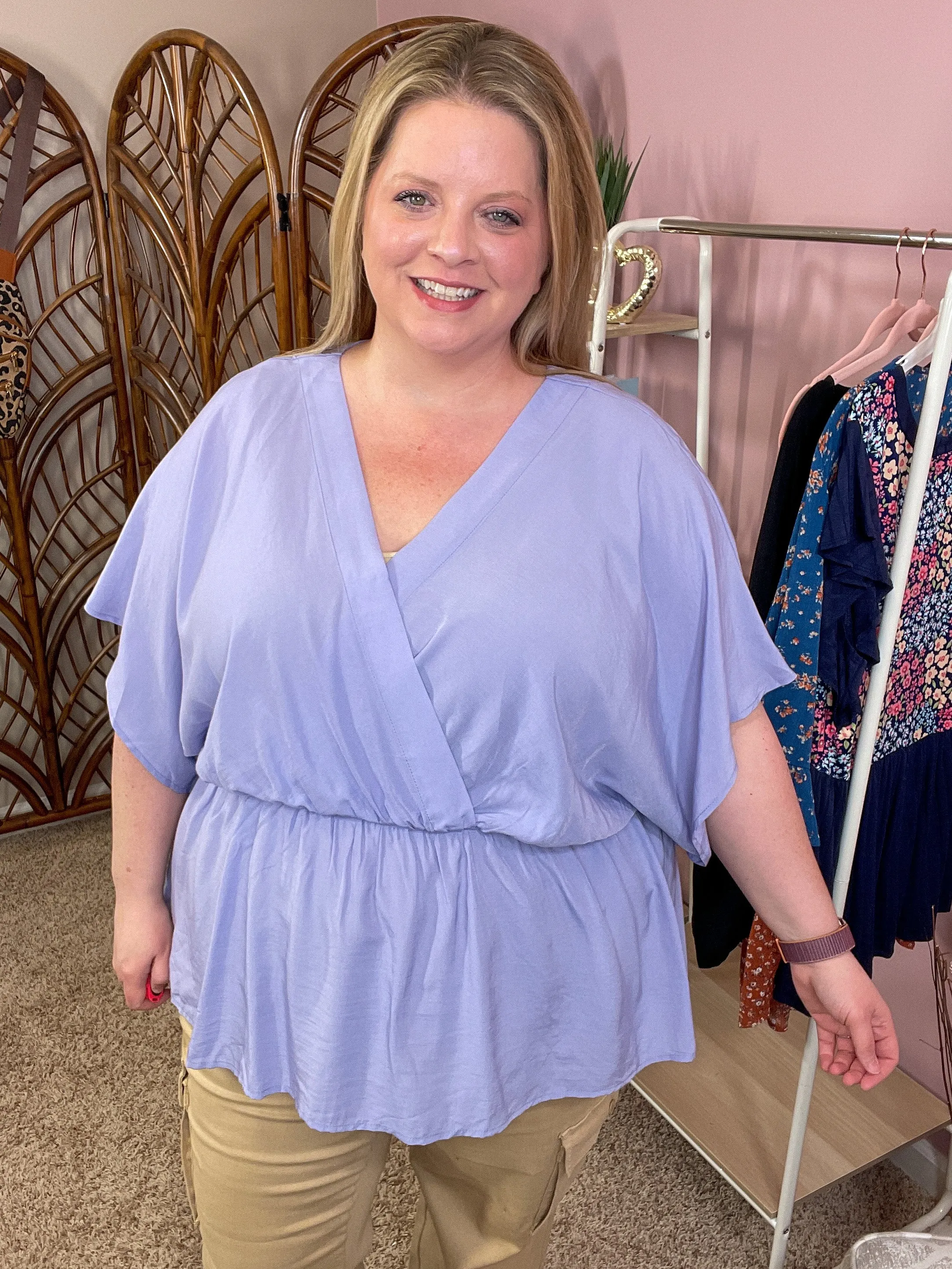 Hear All About It Peplum Top - Soft Lavender