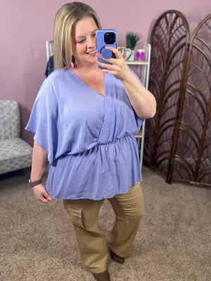 Hear All About It Peplum Top - Soft Lavender