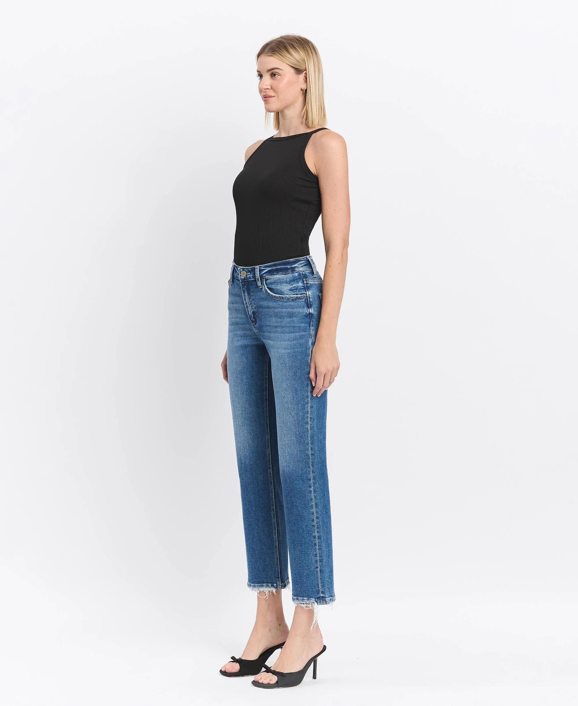 HIGH RISE ANKLE STRAIGHT JEAN