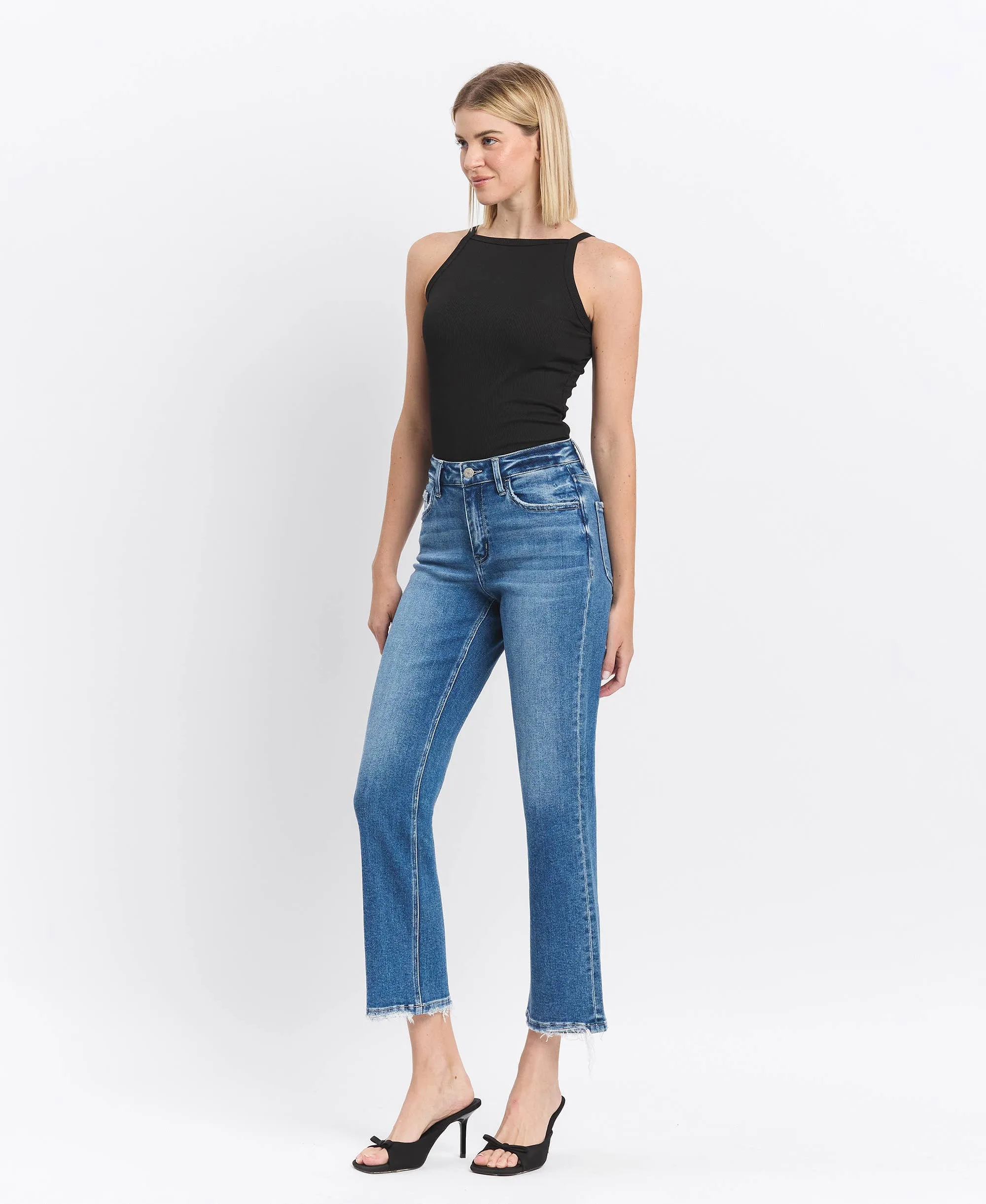 HIGH RISE ANKLE STRAIGHT JEAN