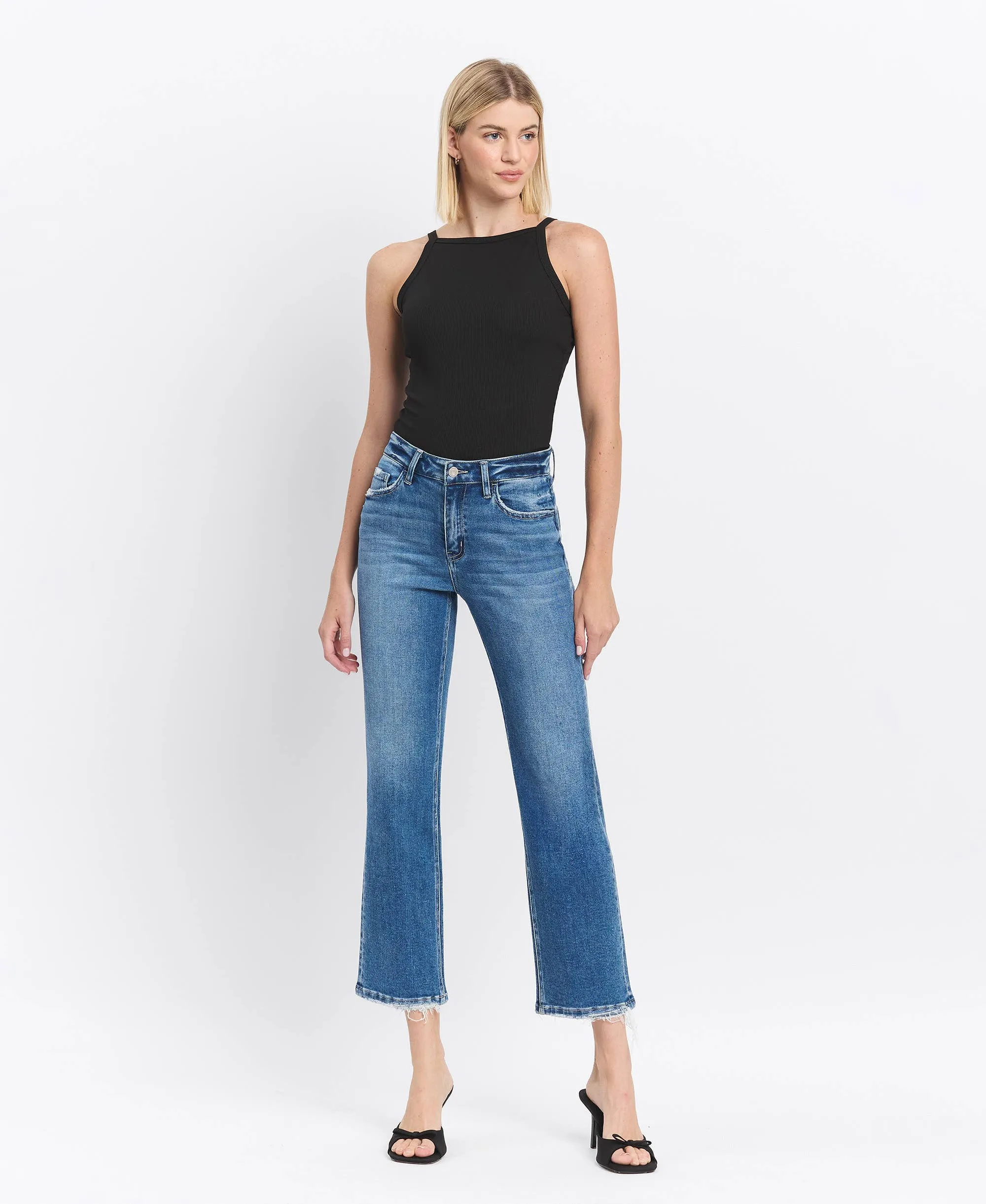 HIGH RISE ANKLE STRAIGHT JEAN