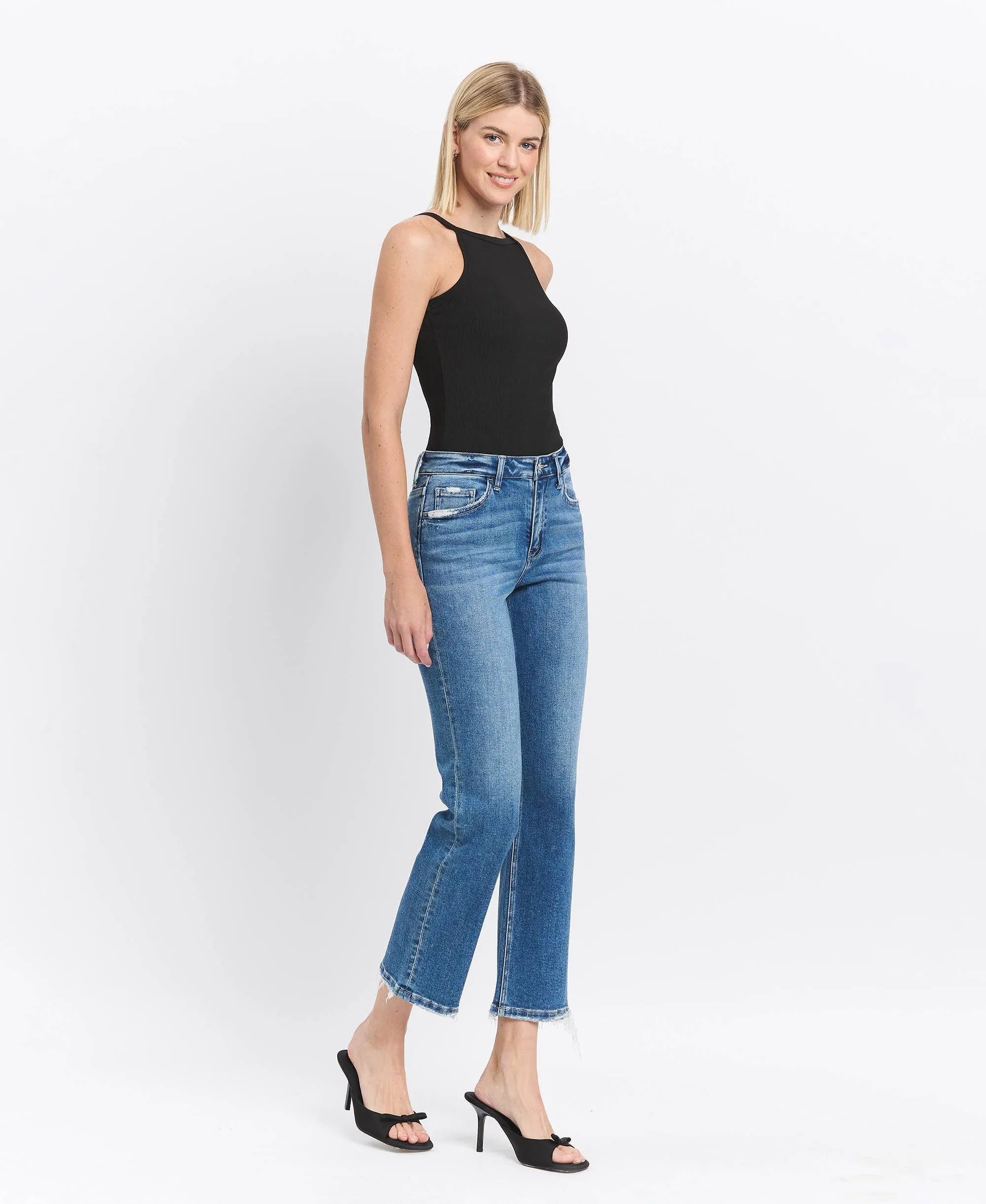 HIGH RISE ANKLE STRAIGHT JEAN