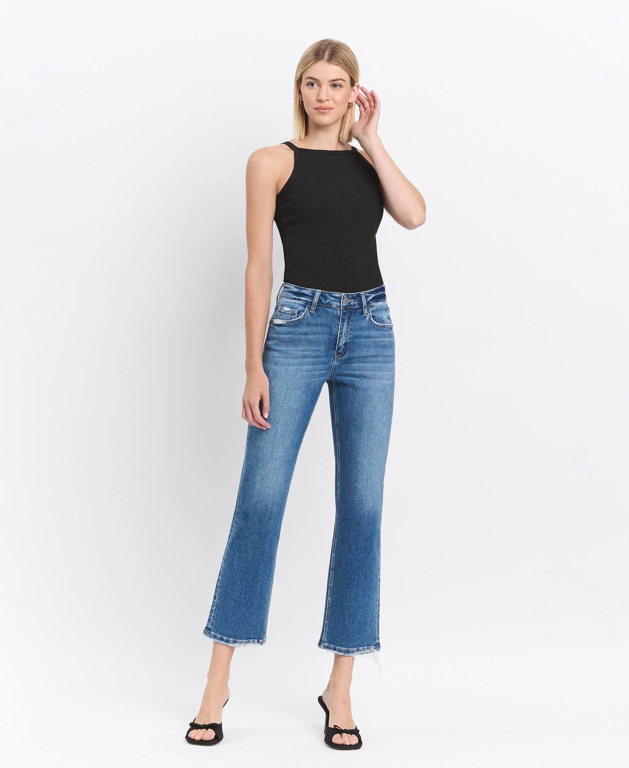 HIGH RISE ANKLE STRAIGHT JEAN