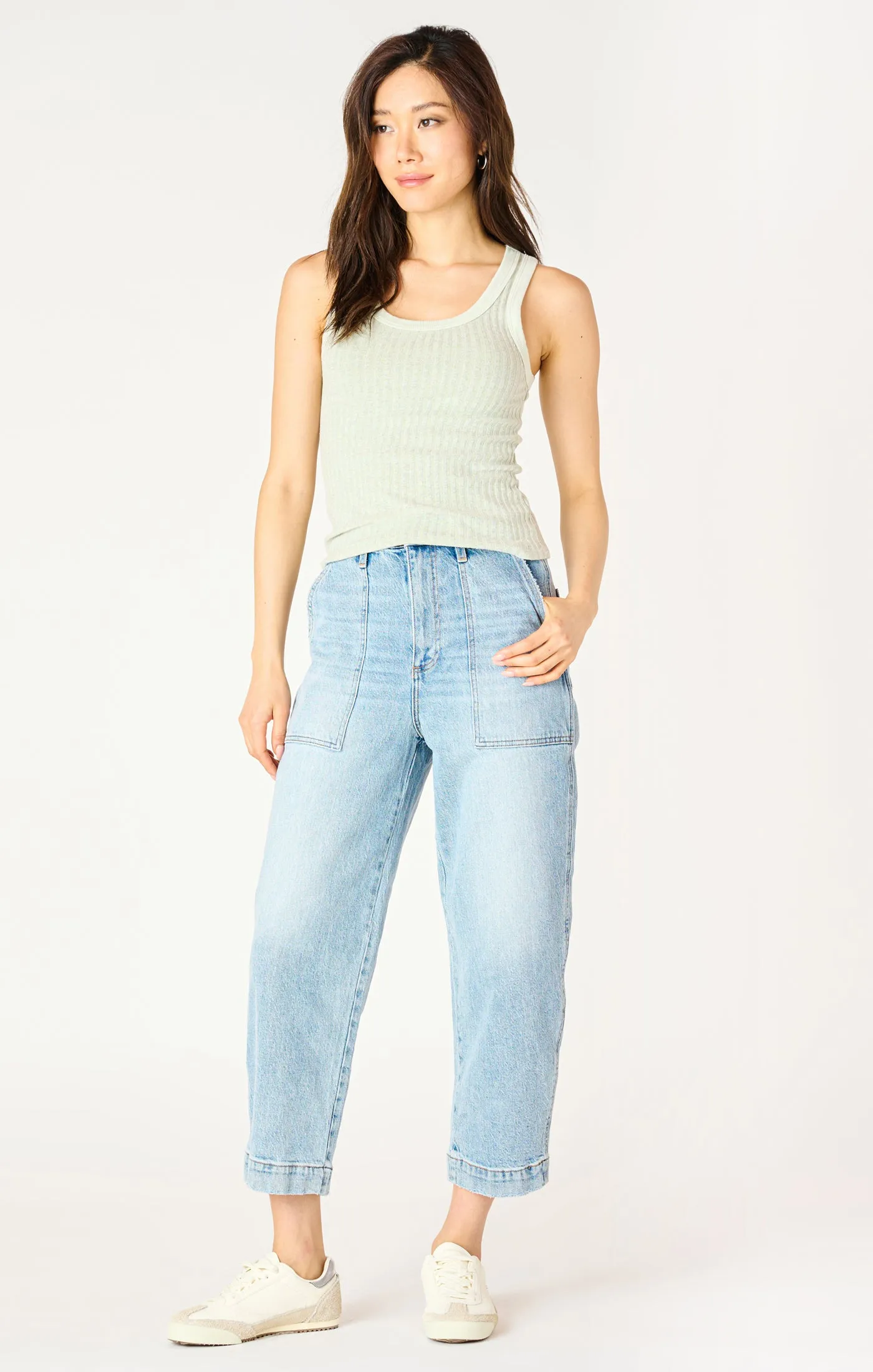 High Rise Straight Leg Ankle Jean