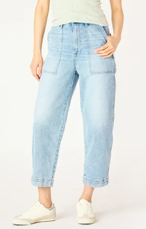 High Rise Straight Leg Ankle Jean