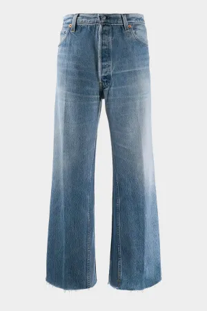 High Rise Wide Leg Crop in Indigo