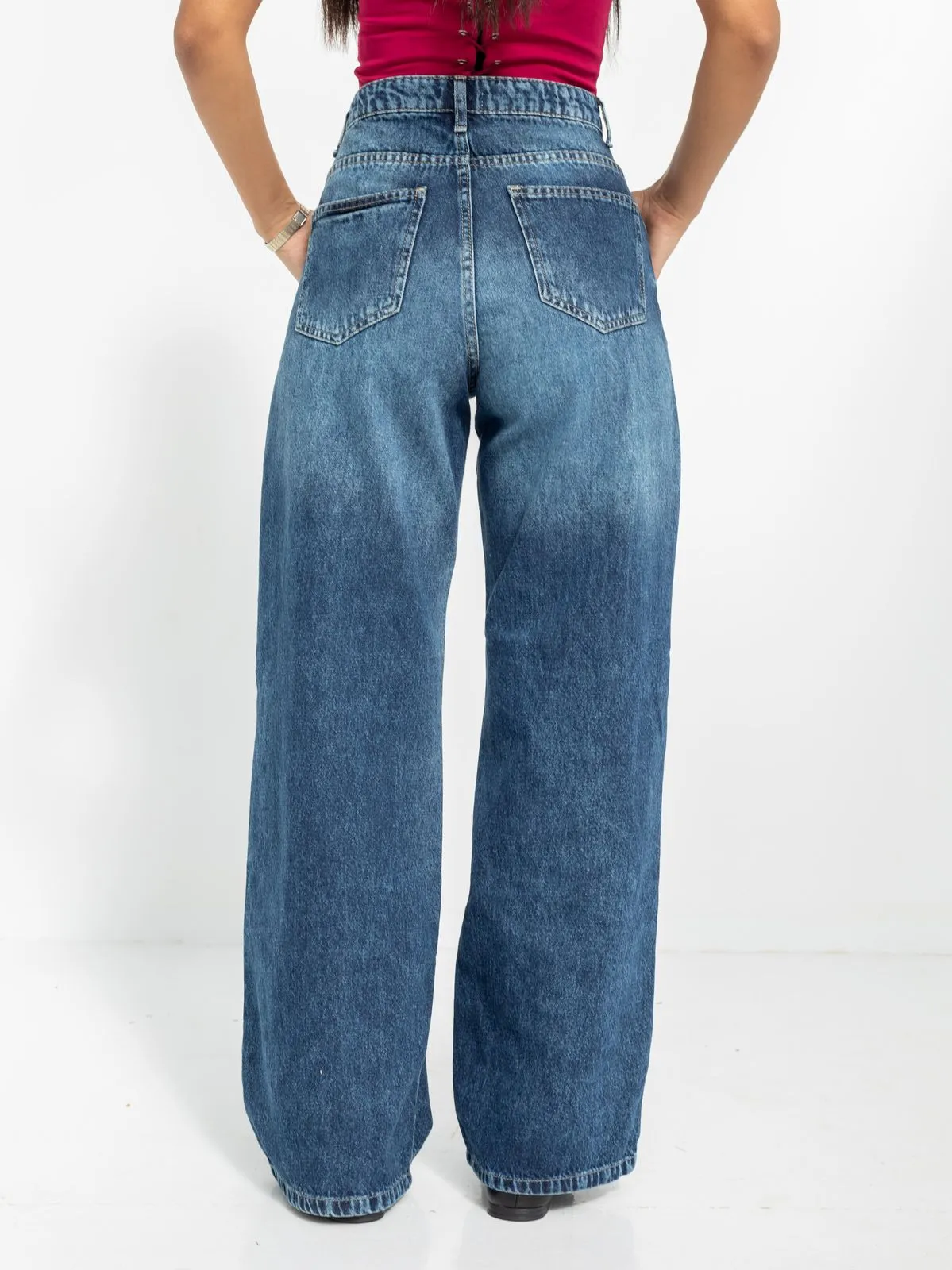 High Waist Dark Wash Straight Jeans