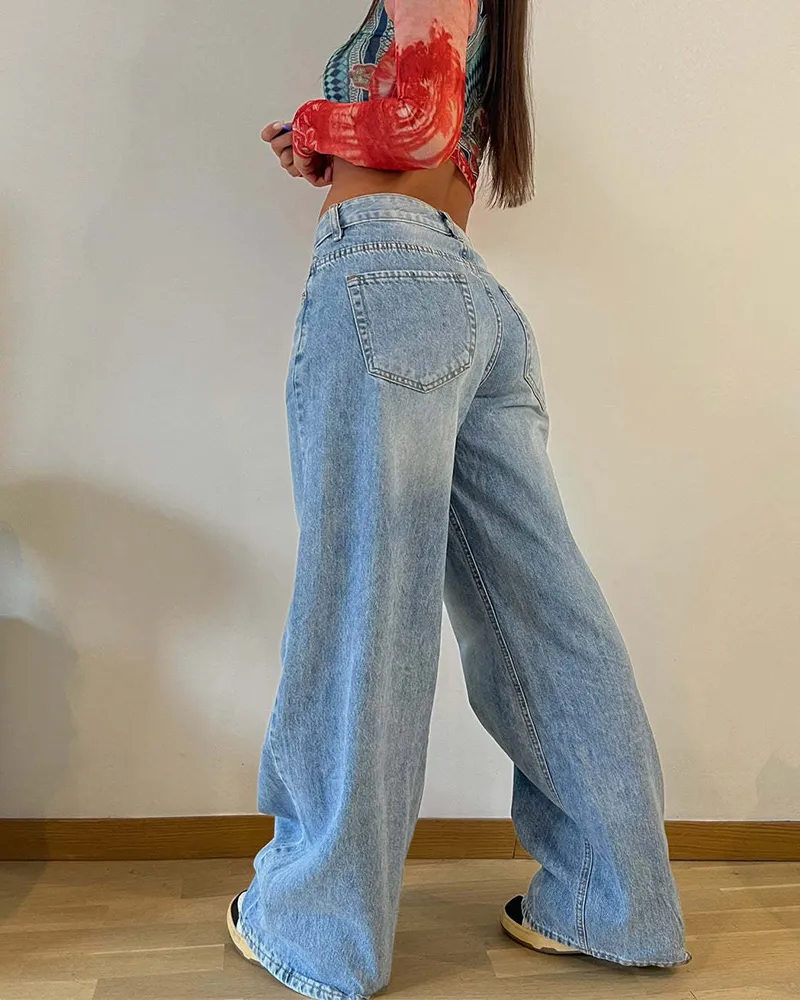 High-Waisted Baggy Jeans