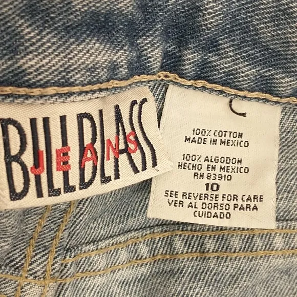 High Waisted Denim Jean Shorts Vintage w Boho Trim