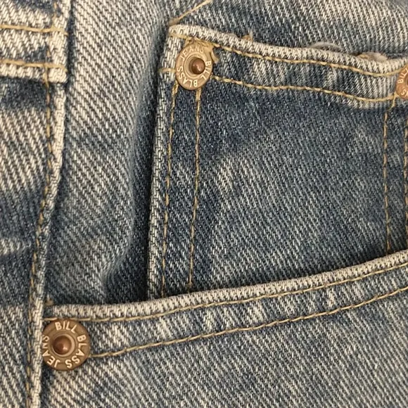 High Waisted Denim Jean Shorts Vintage w Boho Trim