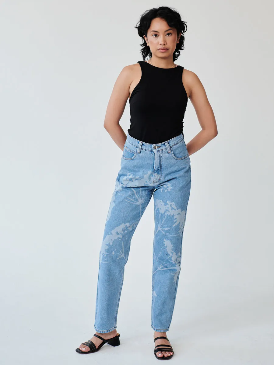 High Waisted Organic & Recycled Laser Dandelion Jeans
