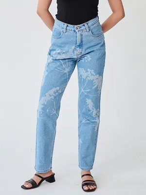 High Waisted Organic & Recycled Laser Dandelion Jeans