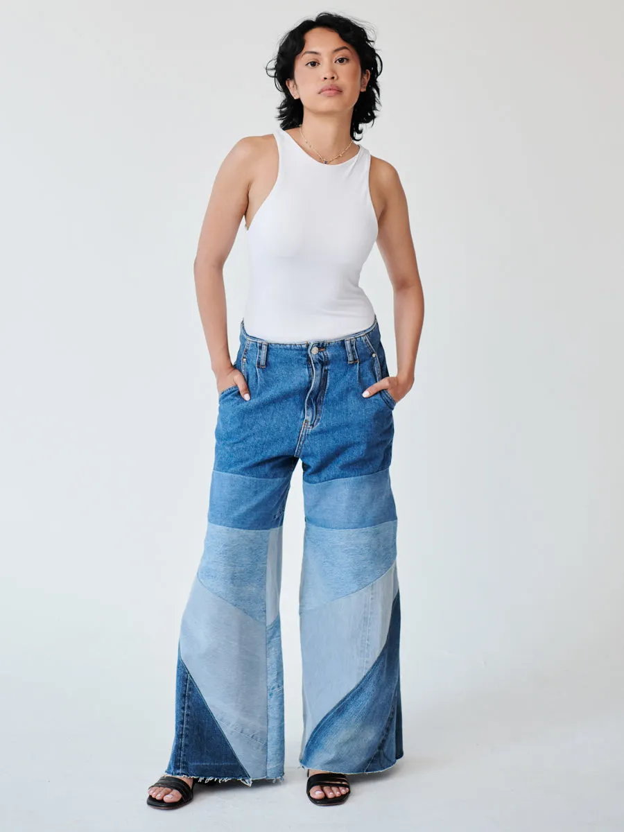 High Waisted Upcycled Oversized Wide Leg Jeans