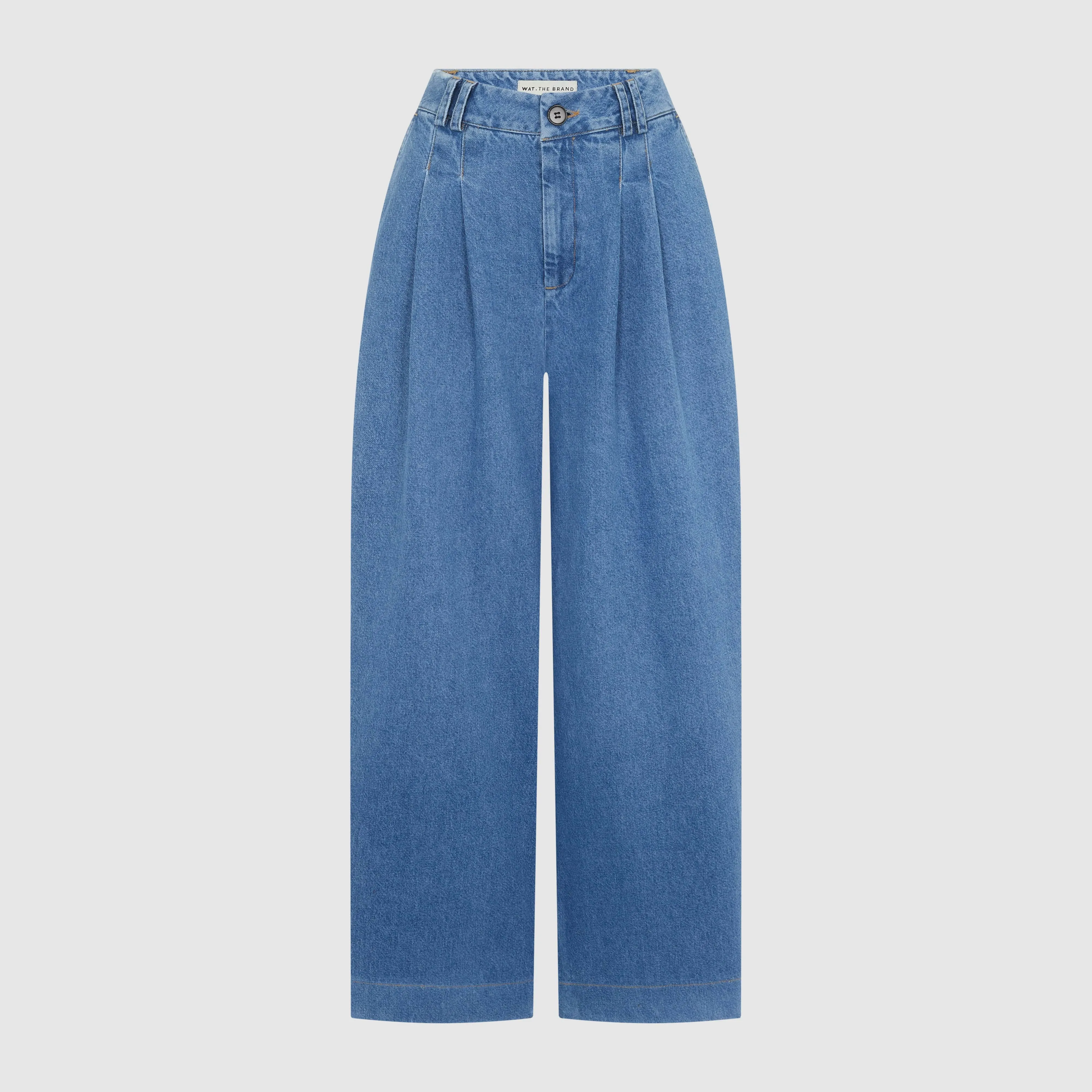 HIGH WAISTED WIDE LEG DENIM JEANS - BLUE