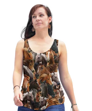 Horses on Horses on Horses Racerback Tank Top