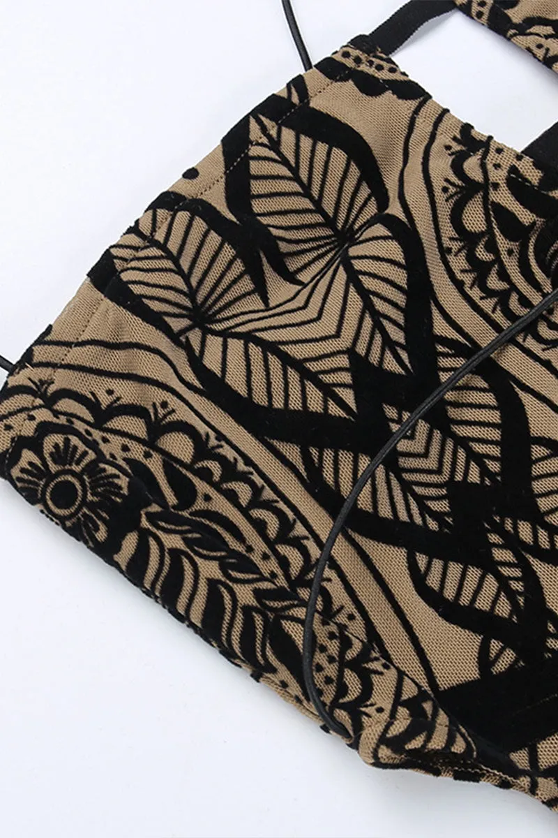 HUP1125 Printed Cutout Mini Dress