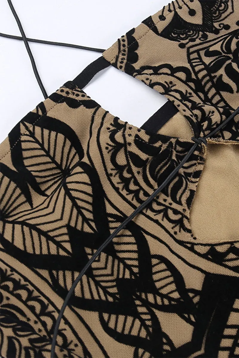 HUP1125 Printed Cutout Mini Dress