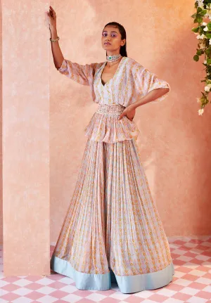 Ice Blue Fleurine Skirt Set
