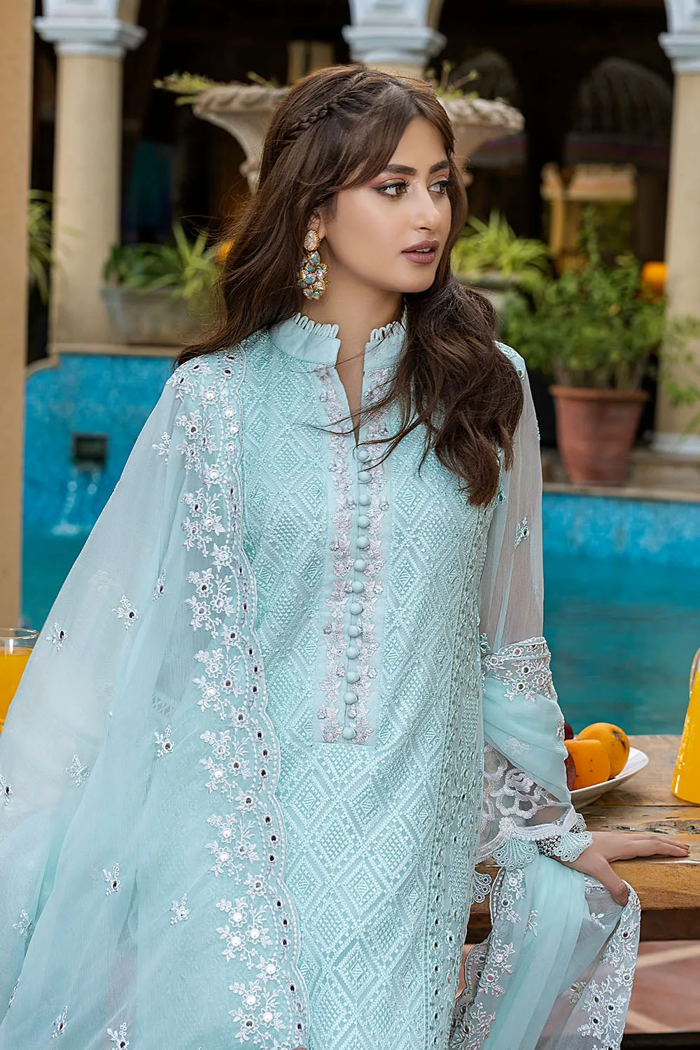 Ice Green | Azure Luxe Embroidered 3pcs Collections 2023