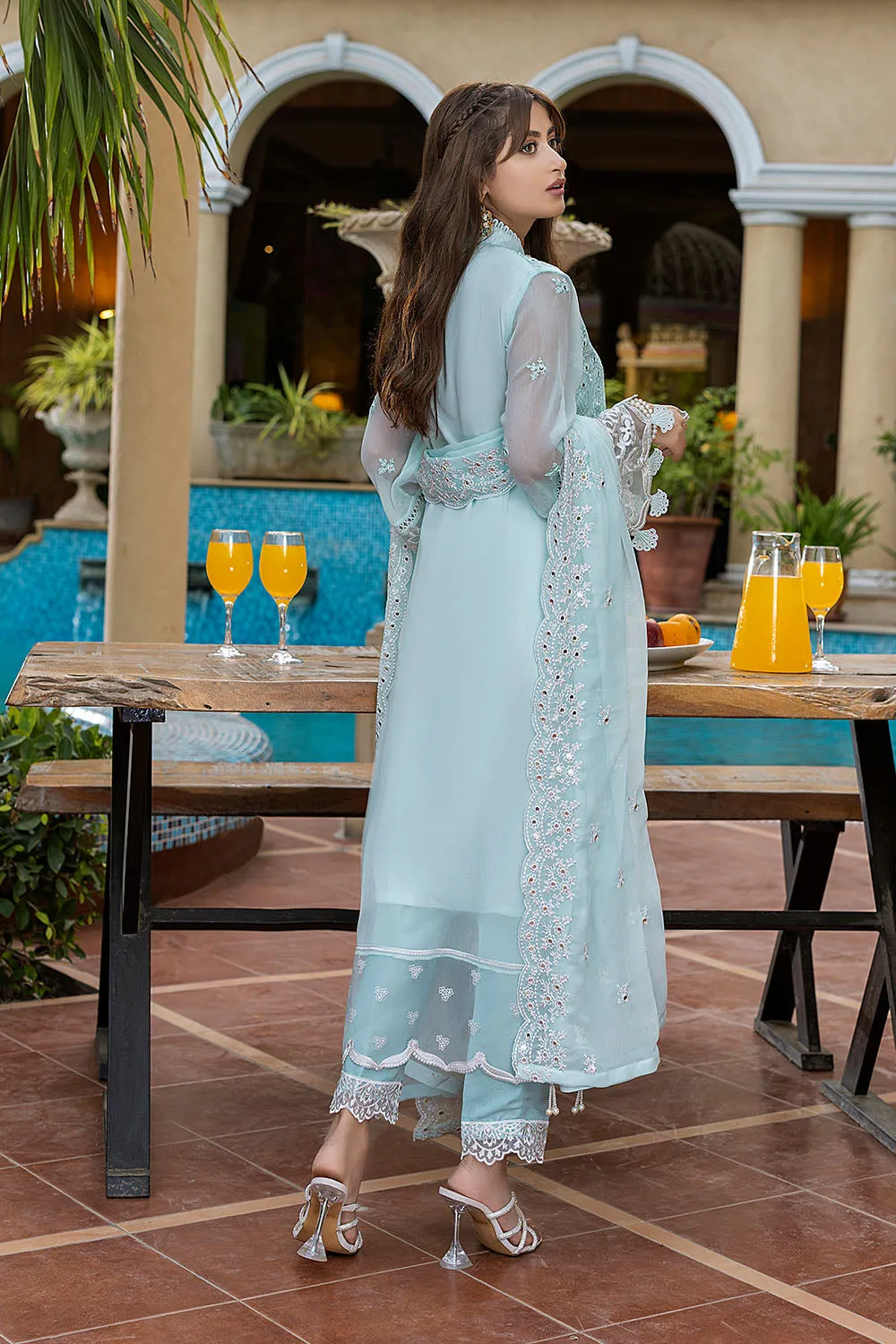 Ice Green | Azure Luxe Embroidered 3pcs Collections 2023