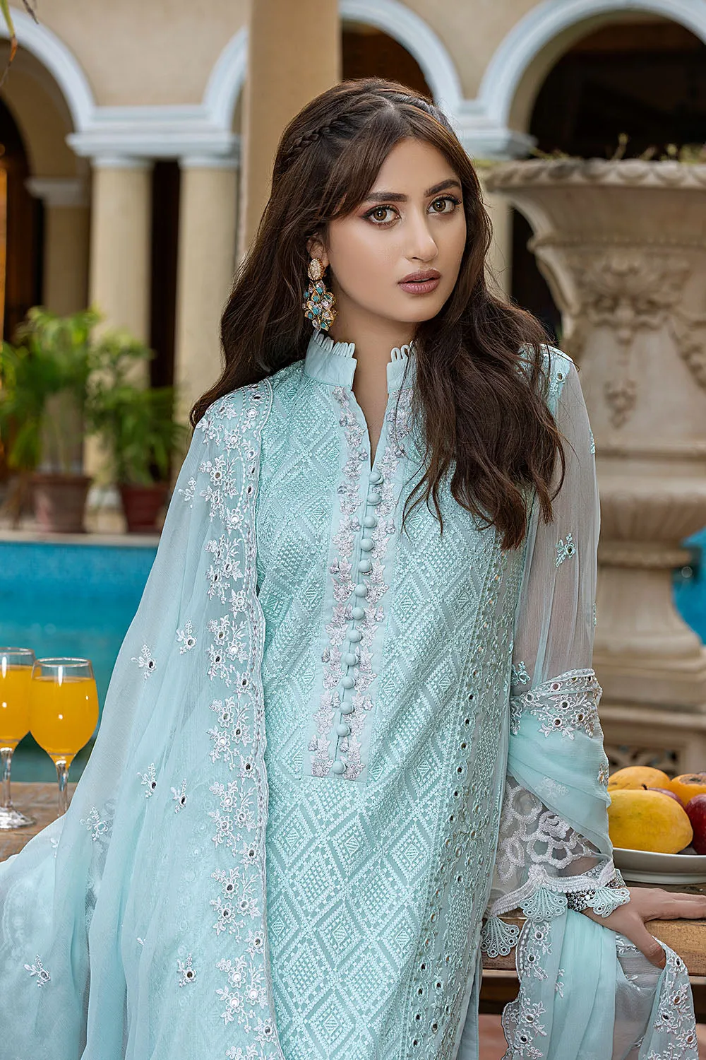 Ice Green | Azure Luxe Embroidered 3pcs Collections 2023