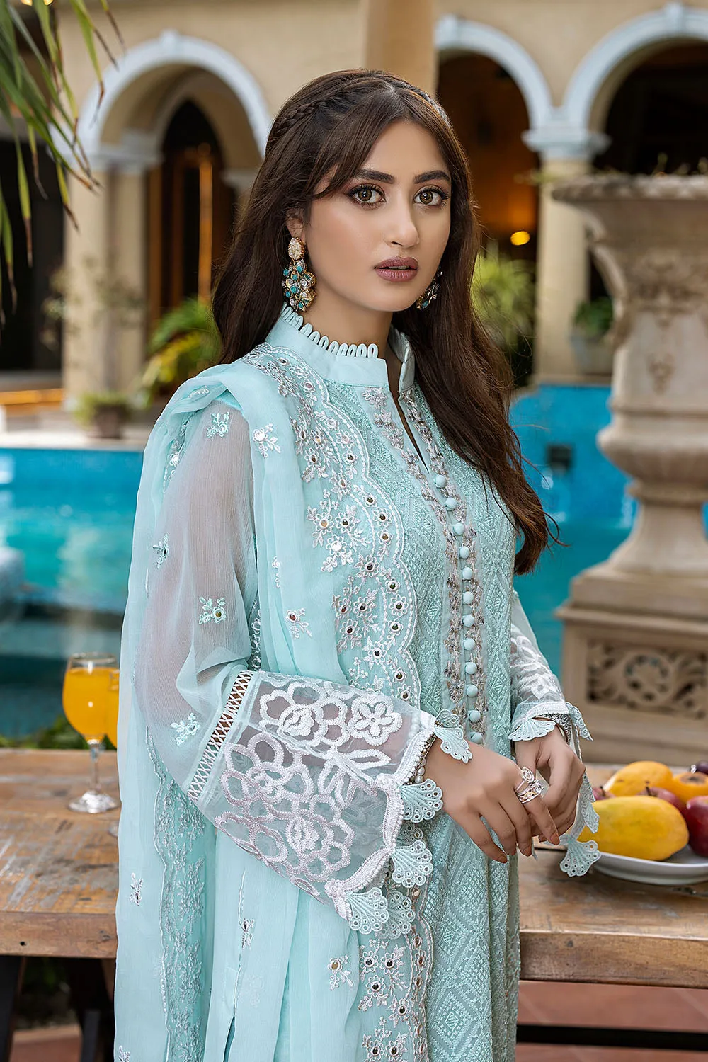 Ice Green | Azure Luxe Embroidered 3pcs Collections 2023