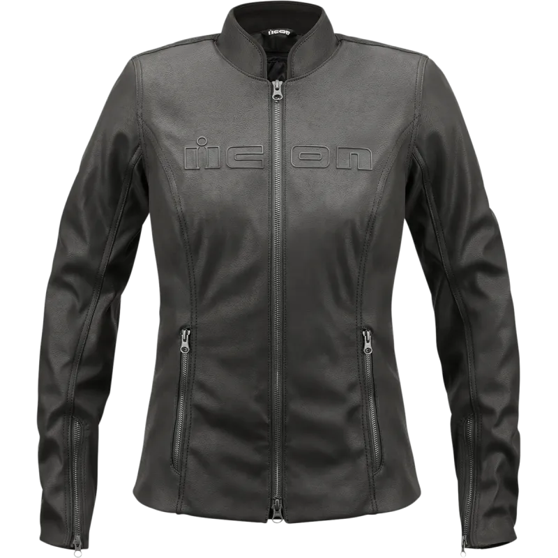 Icon Tuscadero2 Womens Motorcycle Leather Jacket - Black