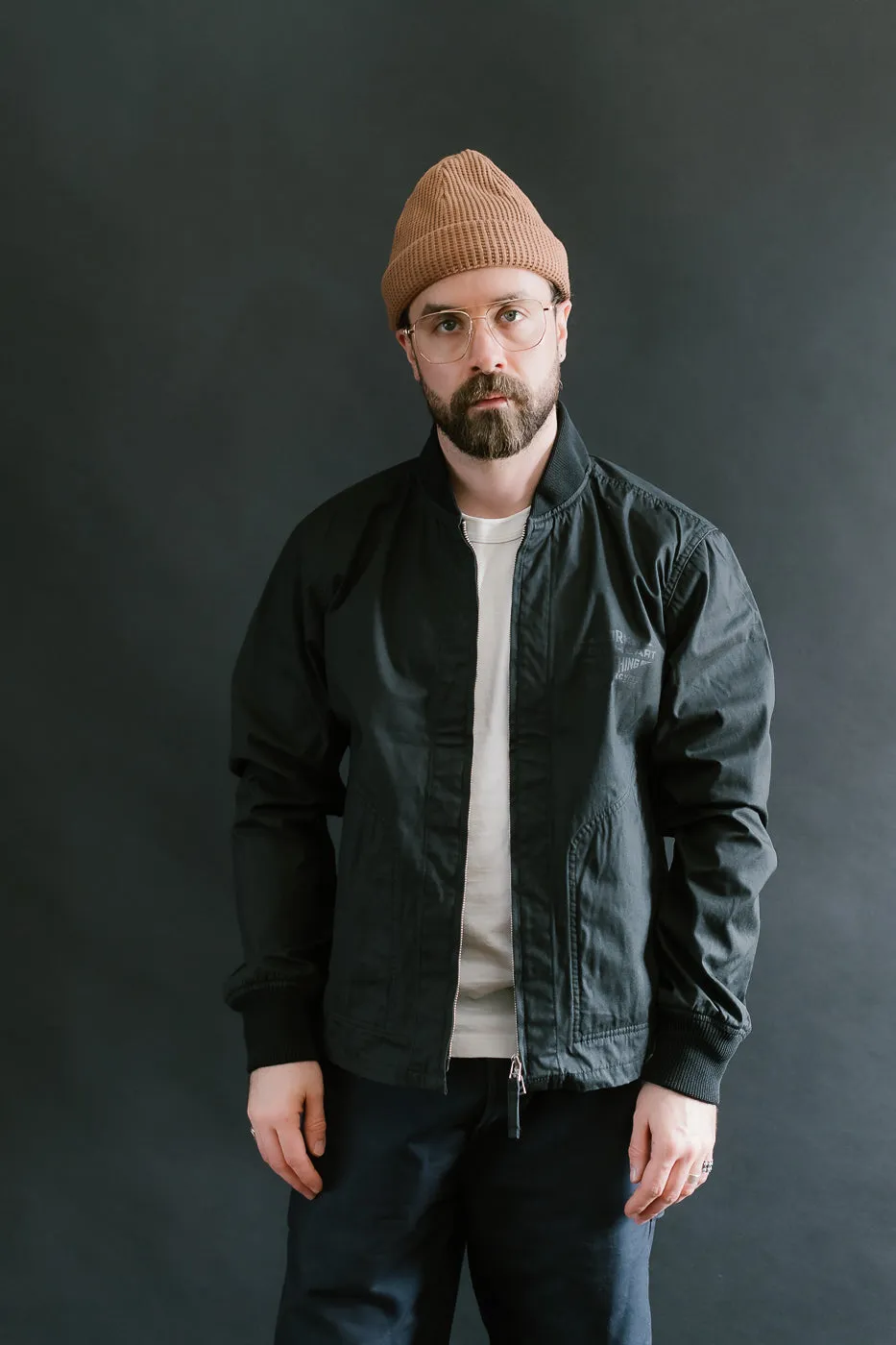 IHJ-145-BLK - 7oz Rubber Wax Coated Windbreaker - Black