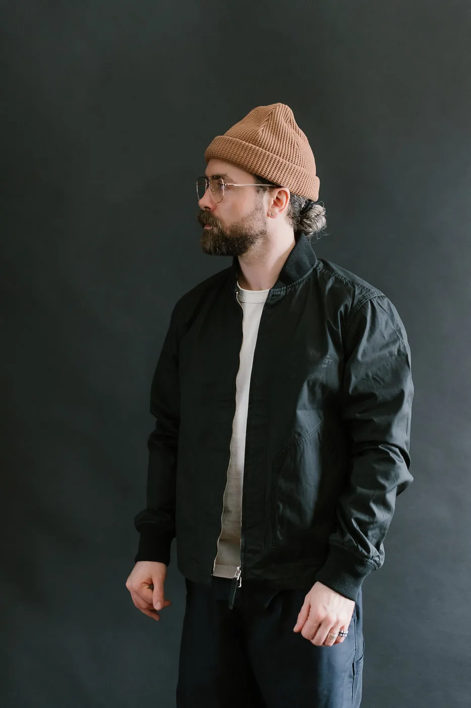 IHJ-145-BLK - 7oz Rubber Wax Coated Windbreaker - Black