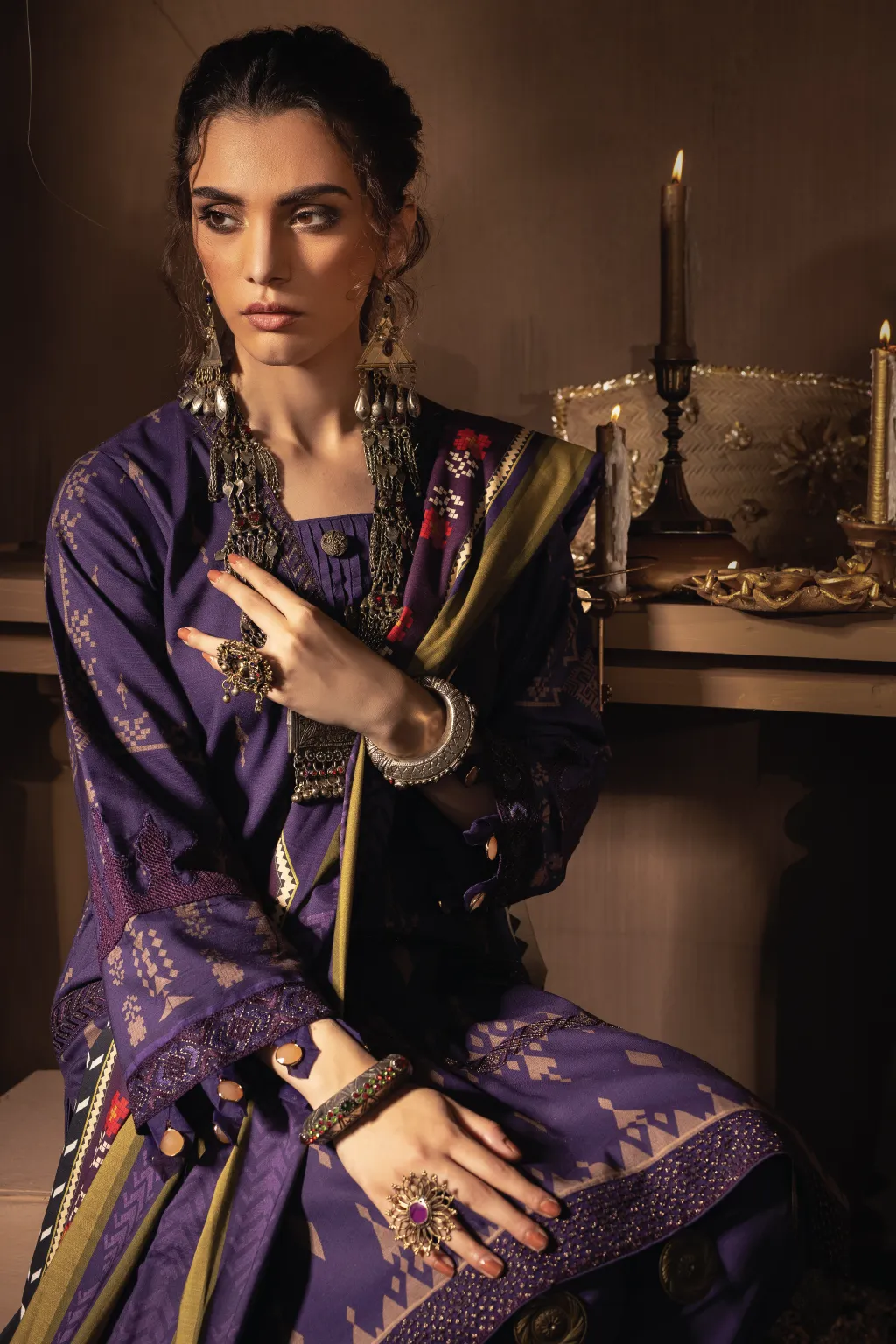 ILC-05 SHAJEA - 3PC | Iznik Zarafshan Linen Collection 2021 | Unstitched Embroidered Linen Organza Suits
