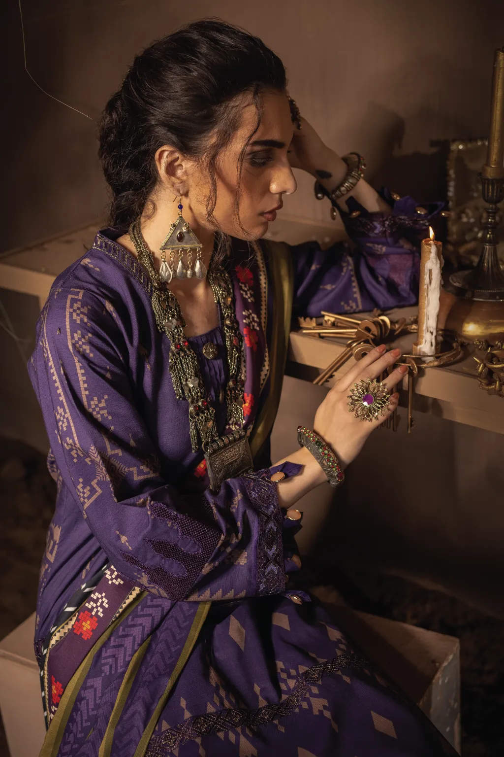 ILC-05 SHAJEA - 3PC | Iznik Zarafshan Linen Collection 2021 | Unstitched Embroidered Linen Organza Suits