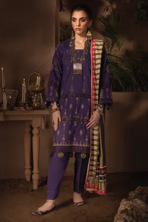 ILC-05 SHAJEA - 3PC | Iznik Zarafshan Linen Collection 2021 | Unstitched Embroidered Linen Organza Suits