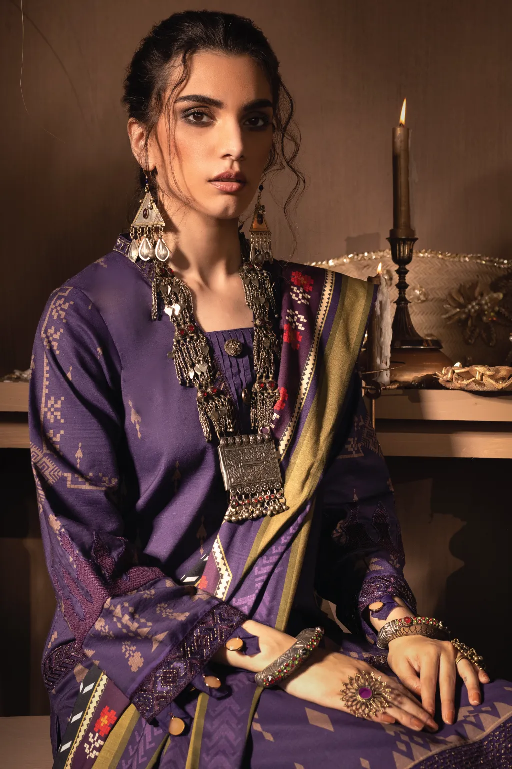 ILC-05 SHAJEA - 3PC | Iznik Zarafshan Linen Collection 2021 | Unstitched Embroidered Linen Organza Suits