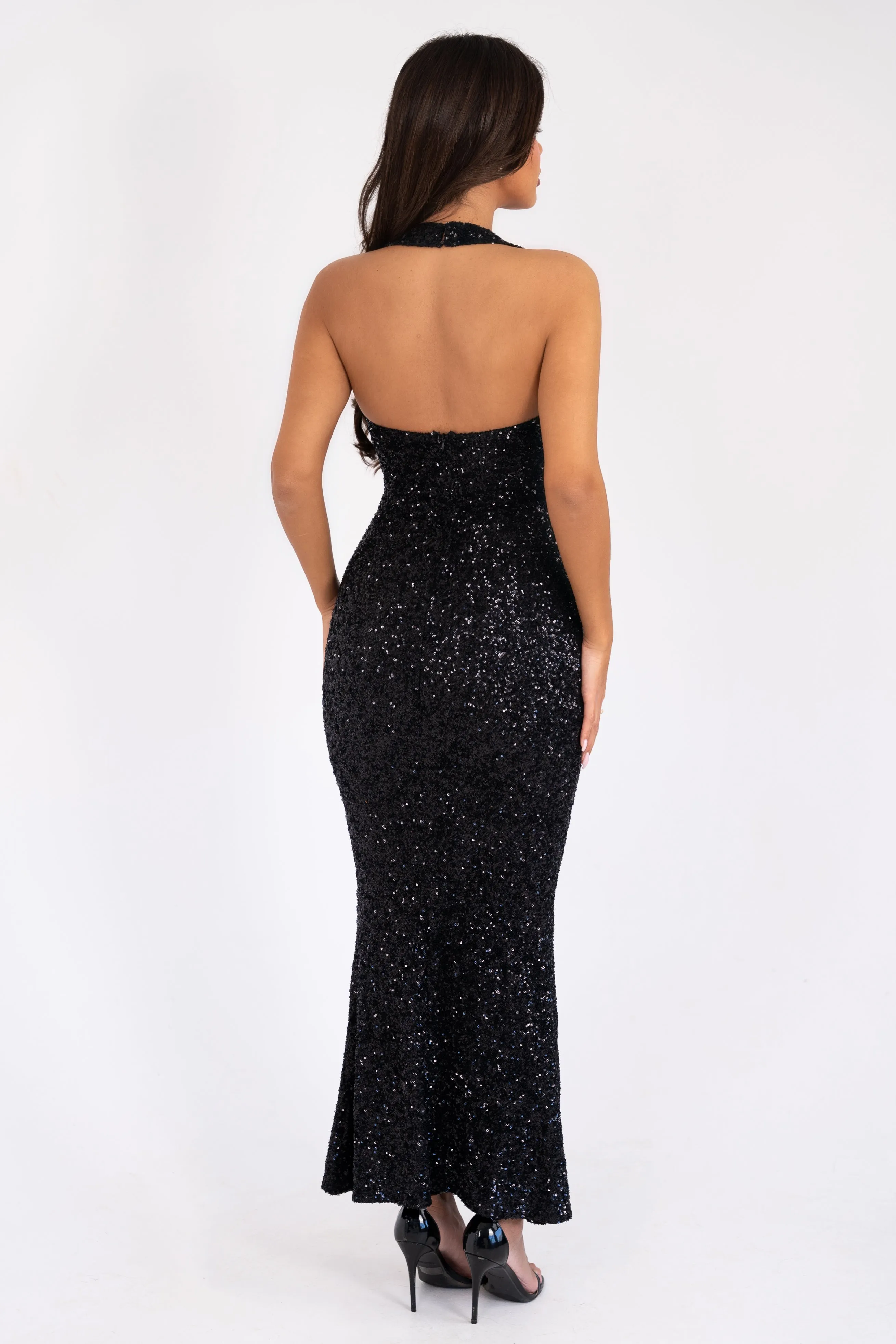 Iliada Black Sequin Dress