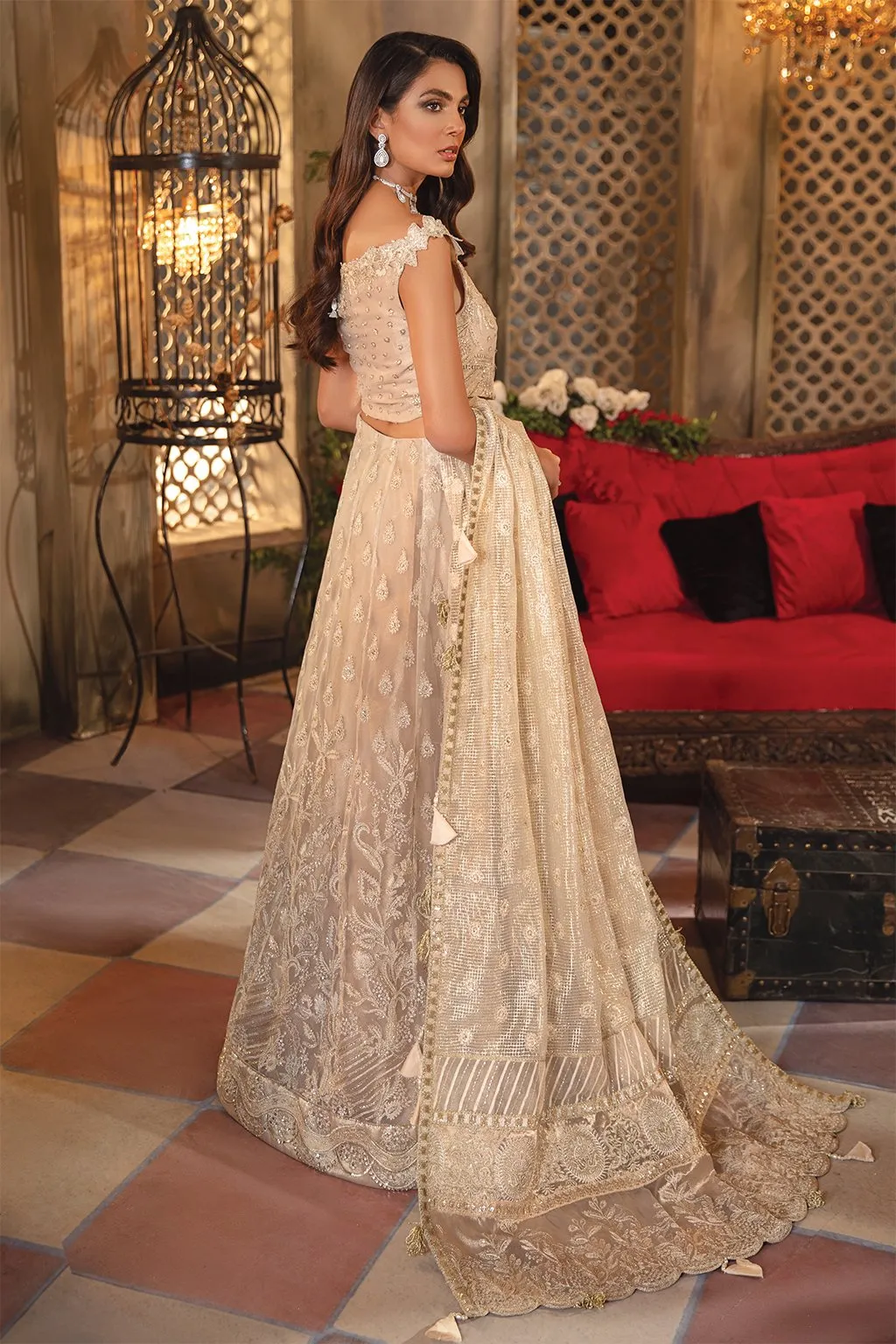 IMC-06 CANDLELIGHT- 3PC |  Iznik Meraki Luxury Chiffon Collection 2021 | Unstitched Embroidered Luxury Chiffon Suits