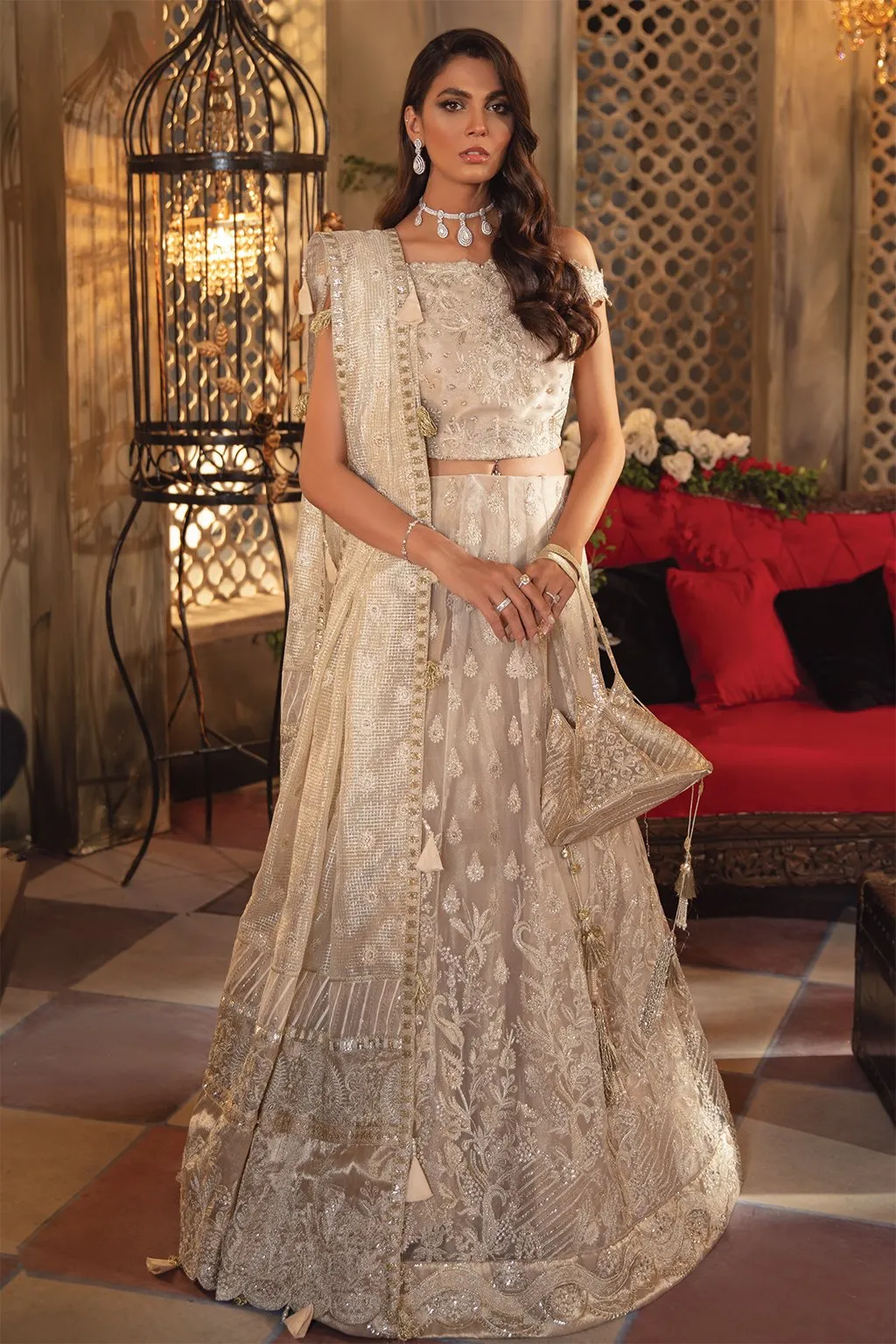IMC-06 CANDLELIGHT- 3PC |  Iznik Meraki Luxury Chiffon Collection 2021 | Unstitched Embroidered Luxury Chiffon Suits