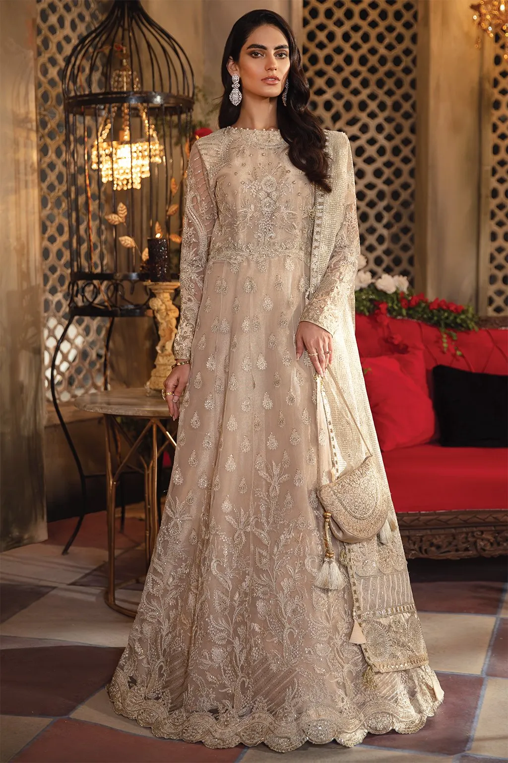 IMC-06 CANDLELIGHT- 3PC |  Iznik Meraki Luxury Chiffon Collection 2021 | Unstitched Embroidered Luxury Chiffon Suits