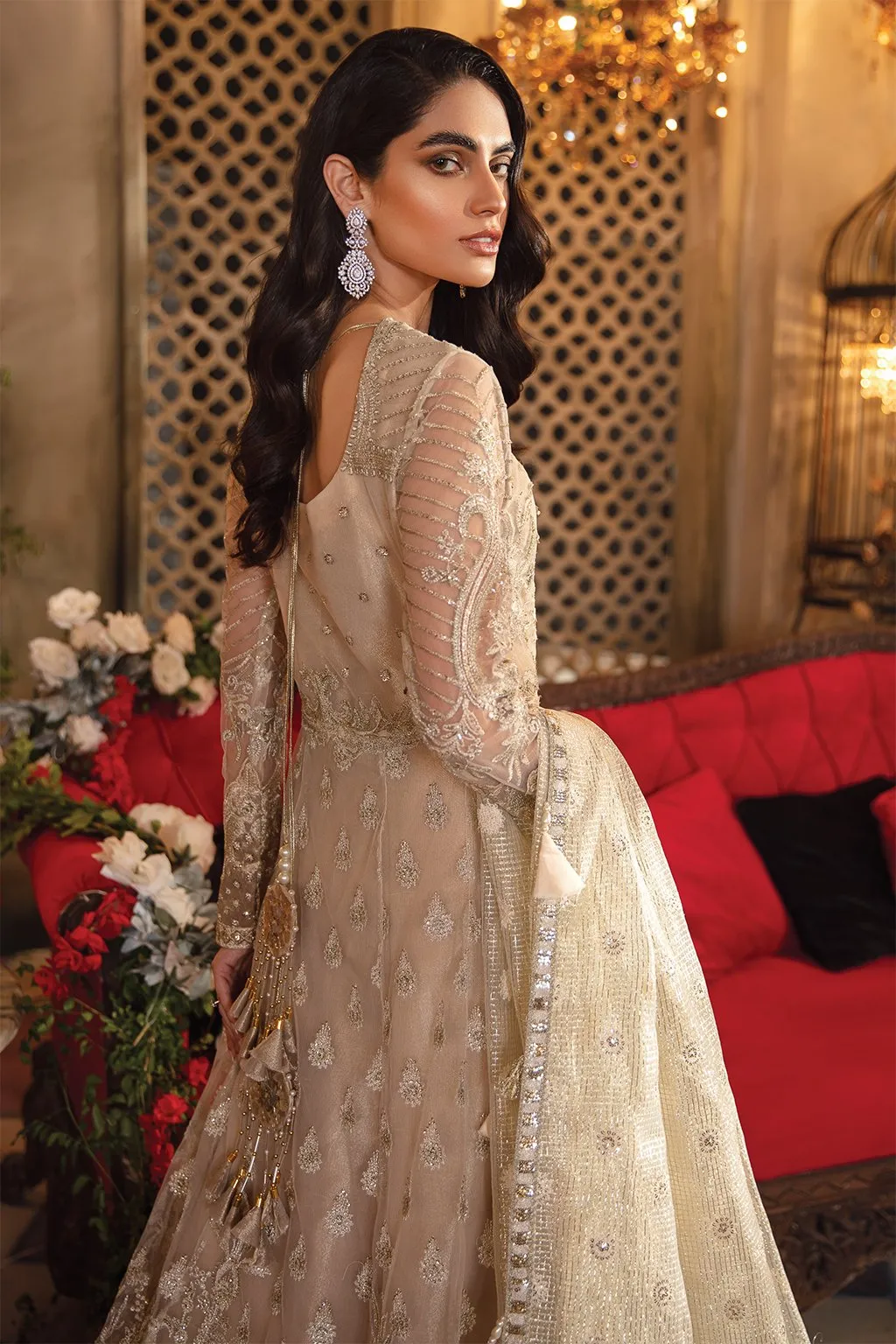 IMC-06 CANDLELIGHT- 3PC |  Iznik Meraki Luxury Chiffon Collection 2021 | Unstitched Embroidered Luxury Chiffon Suits