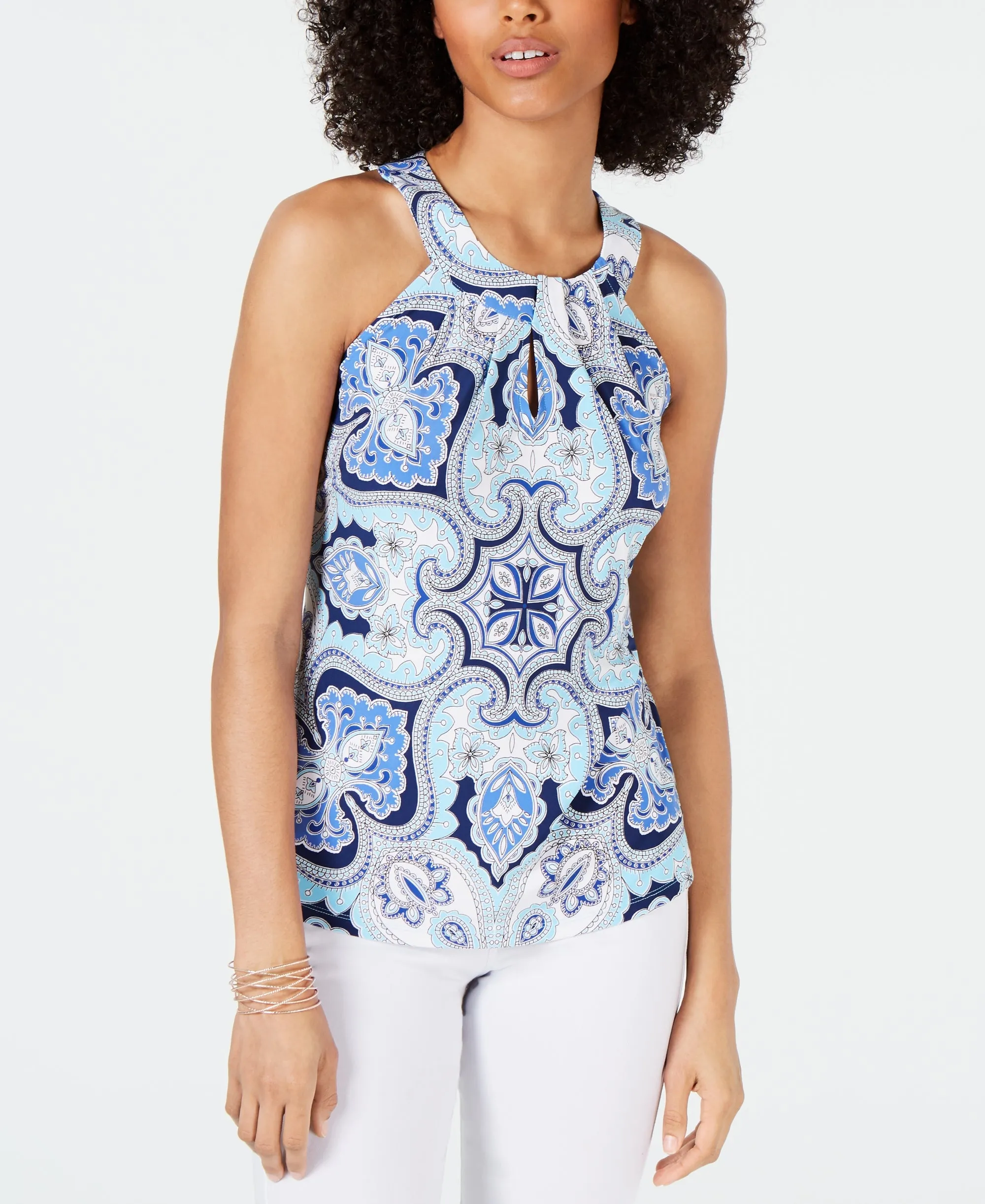 INC Printed Halter Top