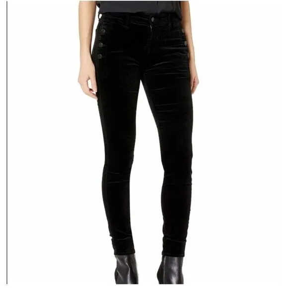J. Brand Zion Velvet Crop Skinny Jeans in Asphalt Size 26